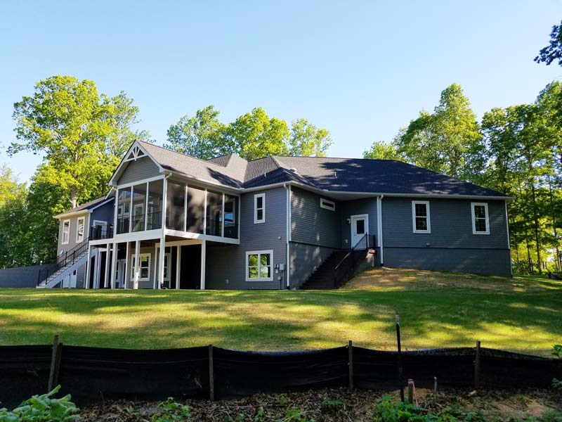 Lake home green front yard