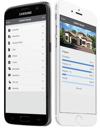 Co construct app on phone mockup with transparent background