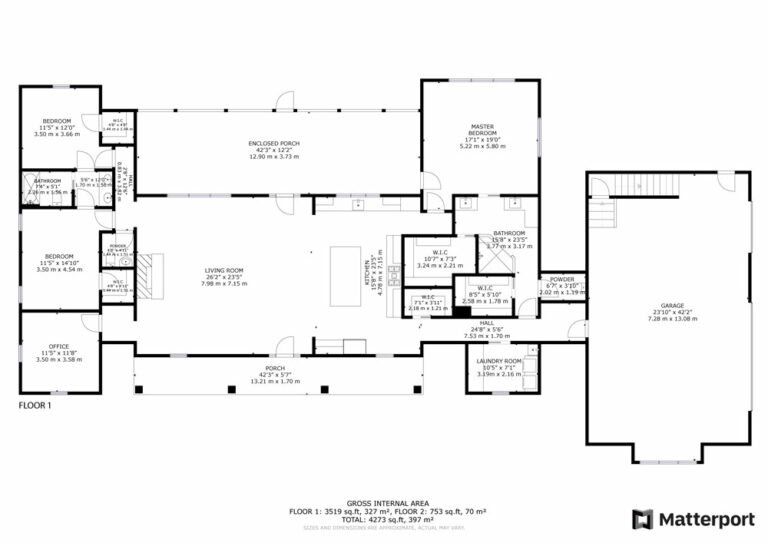 The Meadowview floor plan 1
