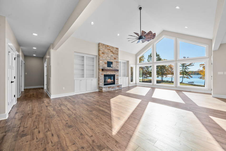 Bright custom home living room